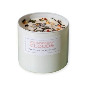 new Spice and Tea Exchange 𒀭Strawberry Clouds Soy Candle 𒀭 White Ceramic Holder